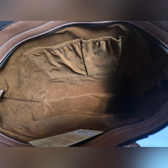 Patricia Nash Arlia Leather Tote with Dustbag NWT Hazelnut Color - Picture 5 of 6